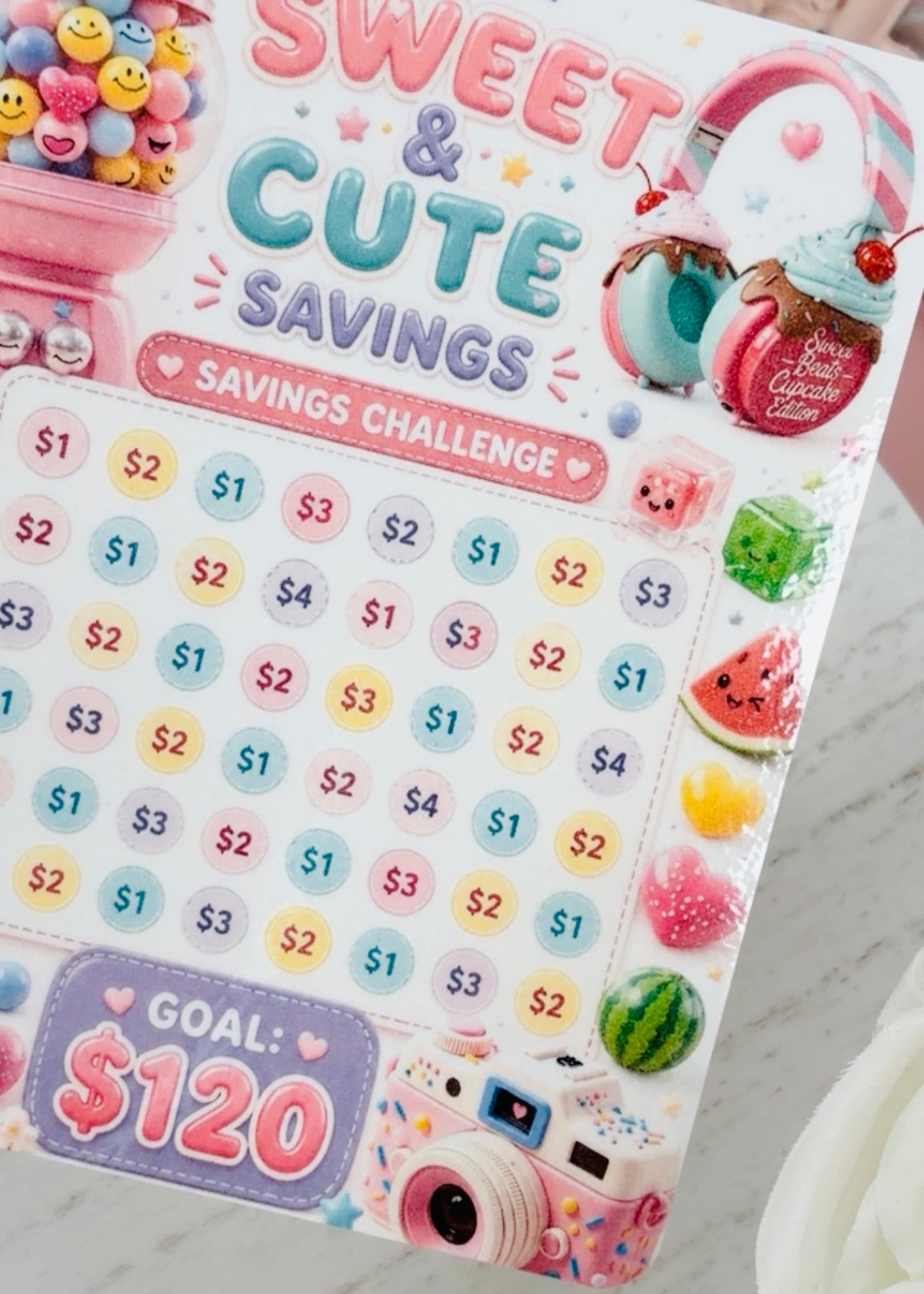 Sweet and Cute A5 Savings Challenge