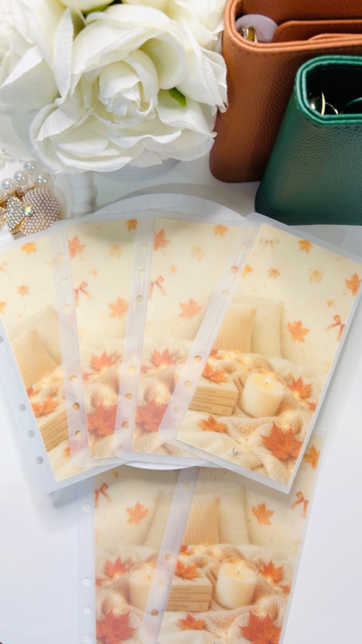 Leaves and Candle Handmade Envelopes