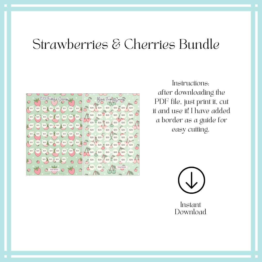A5 Strawberries & Cherries Bundle (DIGITAL FILE)