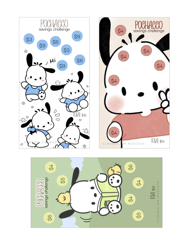 Mini Pochacco Savings Challenge Bundle (DIGITAL FILE)