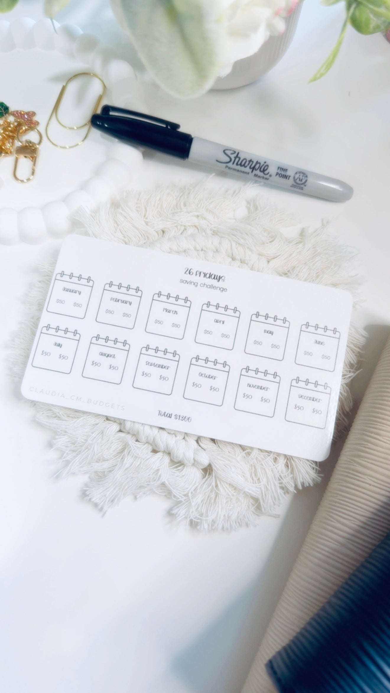 Fridays Savings Challenge (26 & 52 Fridays)