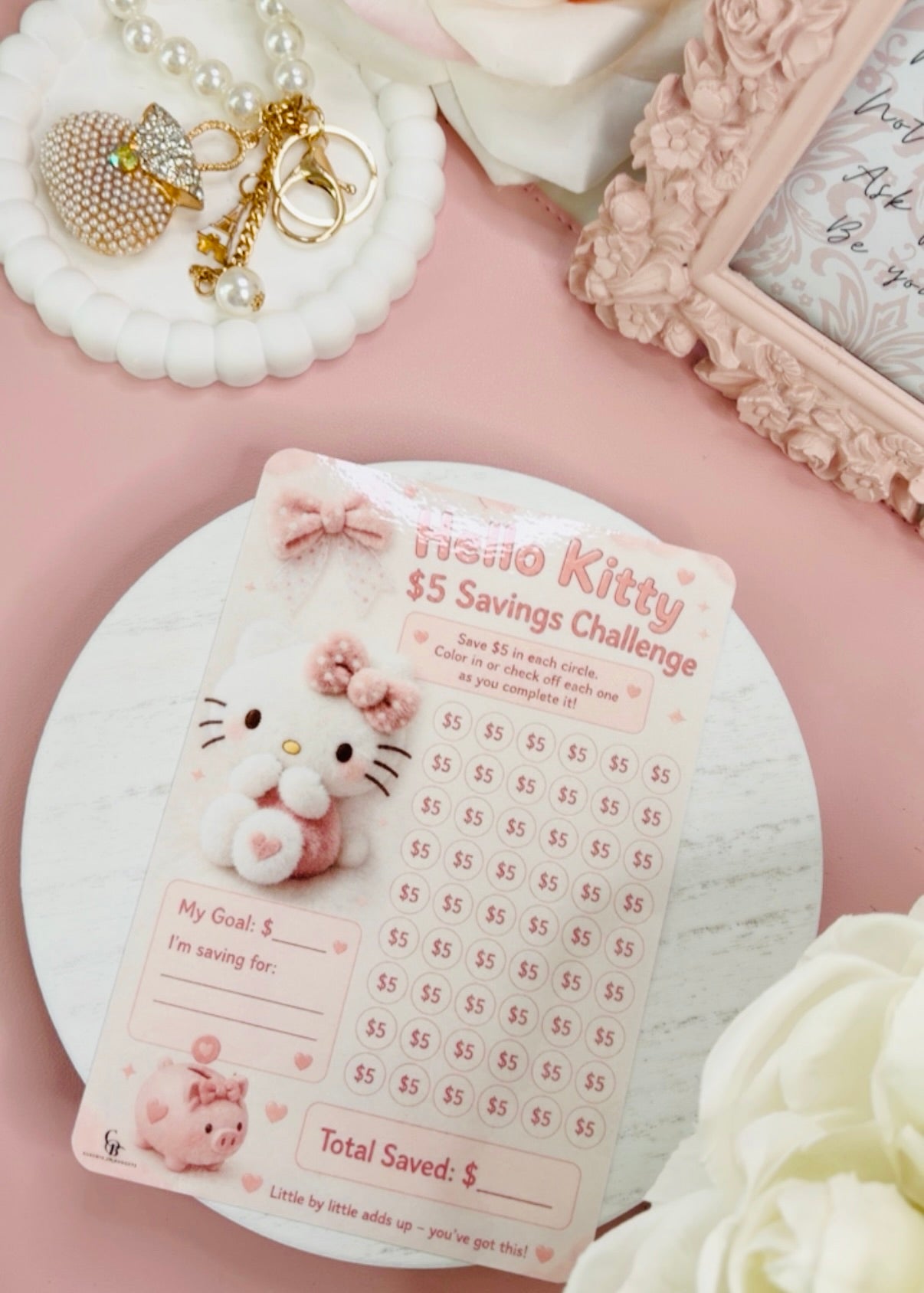 Hello Kitty A5 $5 Savings Challenge (Pink)