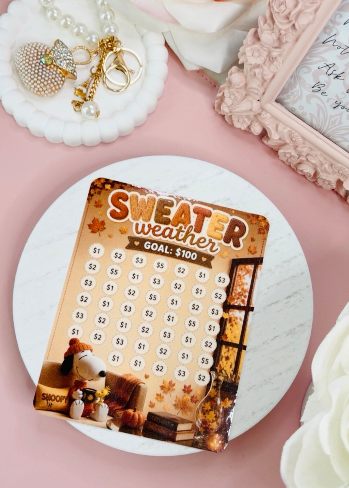 Sweater Weather Snoopy  A5 Savings Challenge
