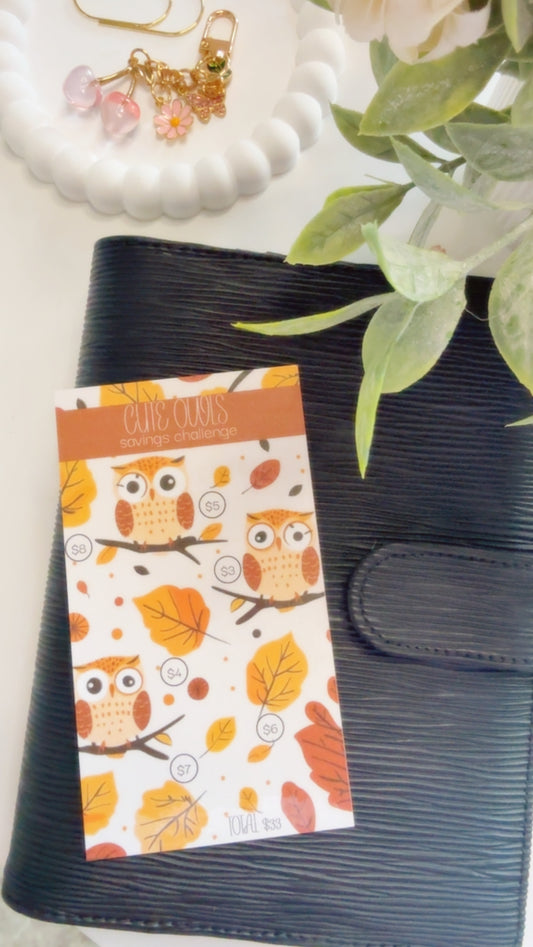 Cute Owls Savings Challenge