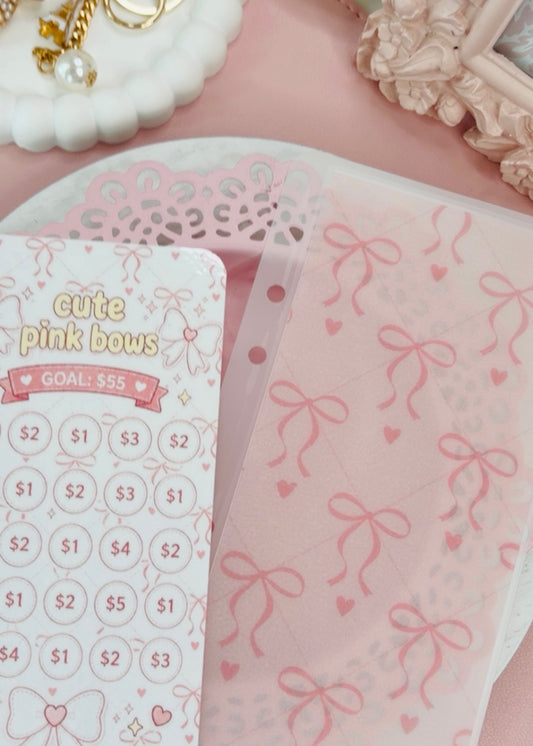 Cute Pink Bows Savings Challenge