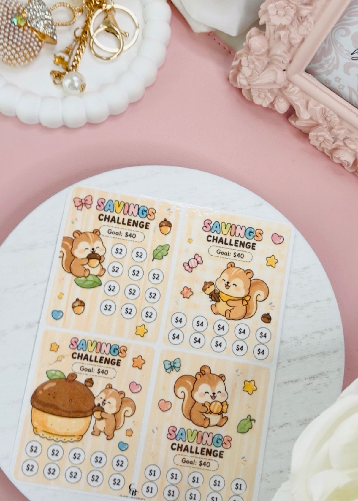 Cute Animals A5 Savings Challenges