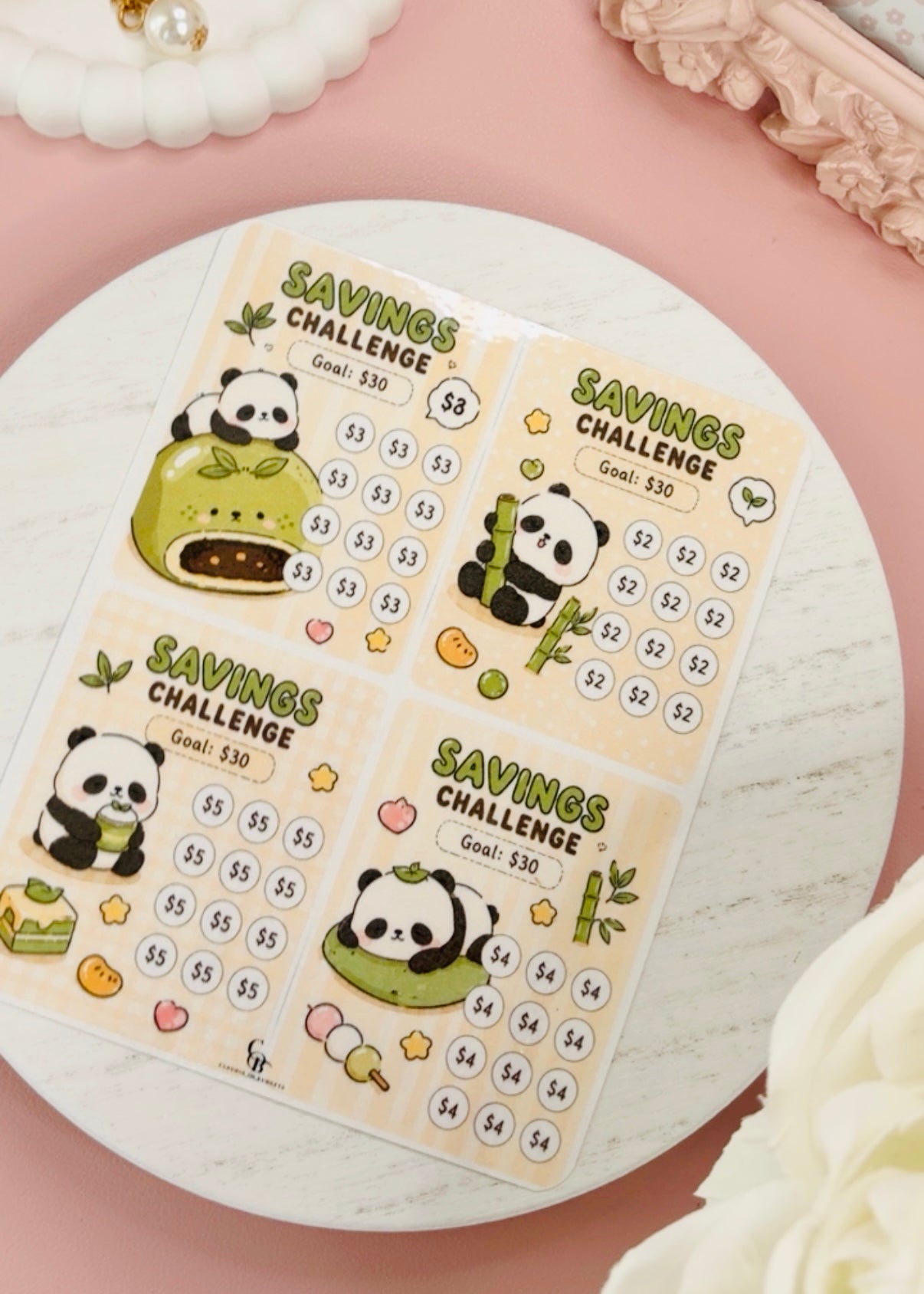 Cute Animals A5 Savings Challenges