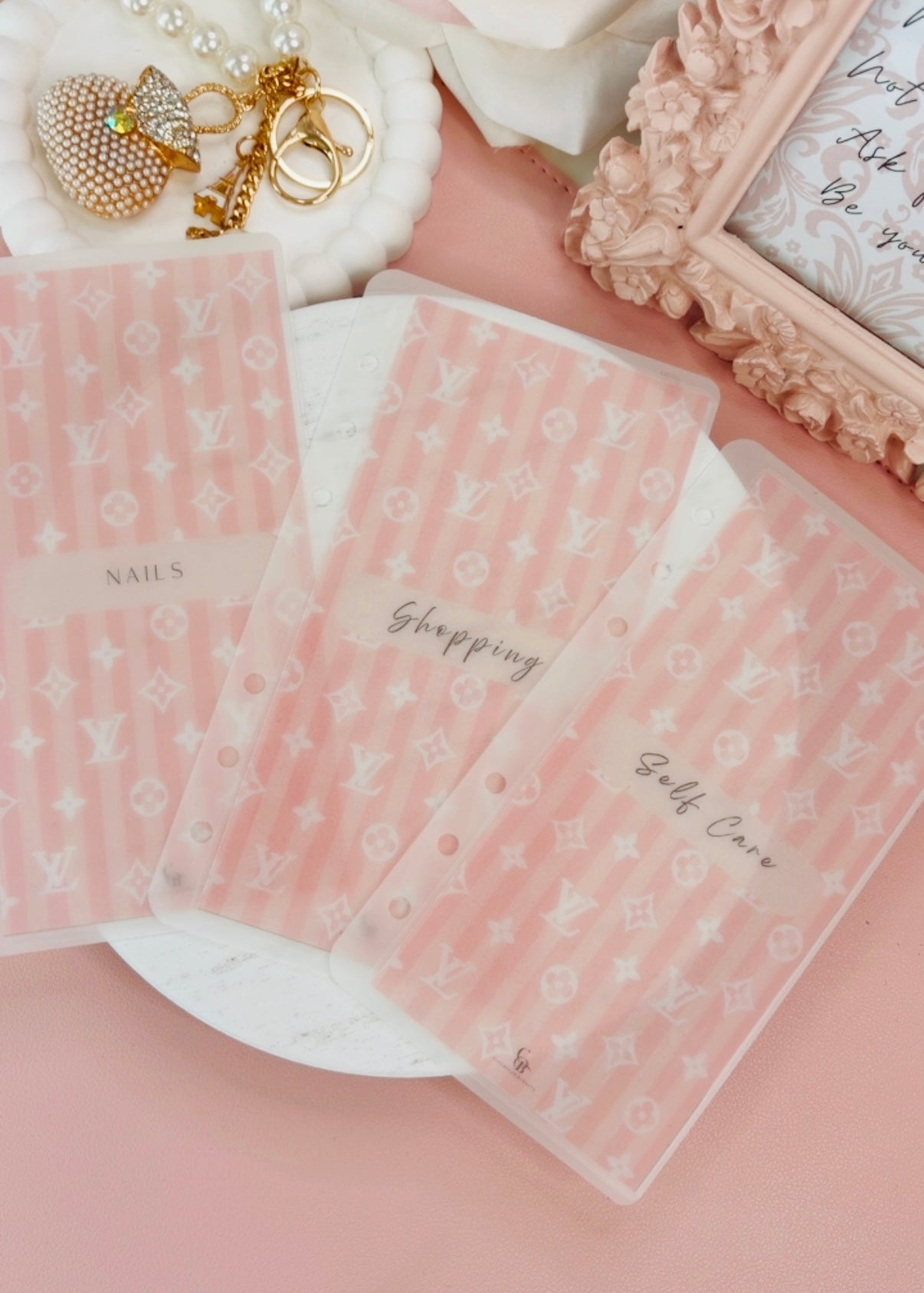 LV Pink Handmade Envelopes
