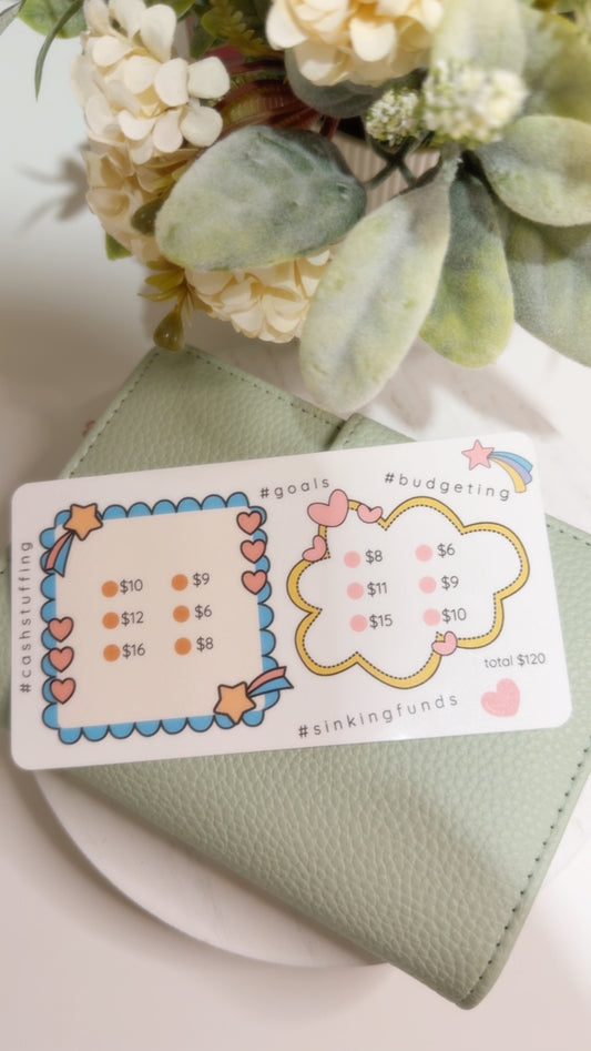 Sticky Notes $120 (yellow/blue) Savings Challenge