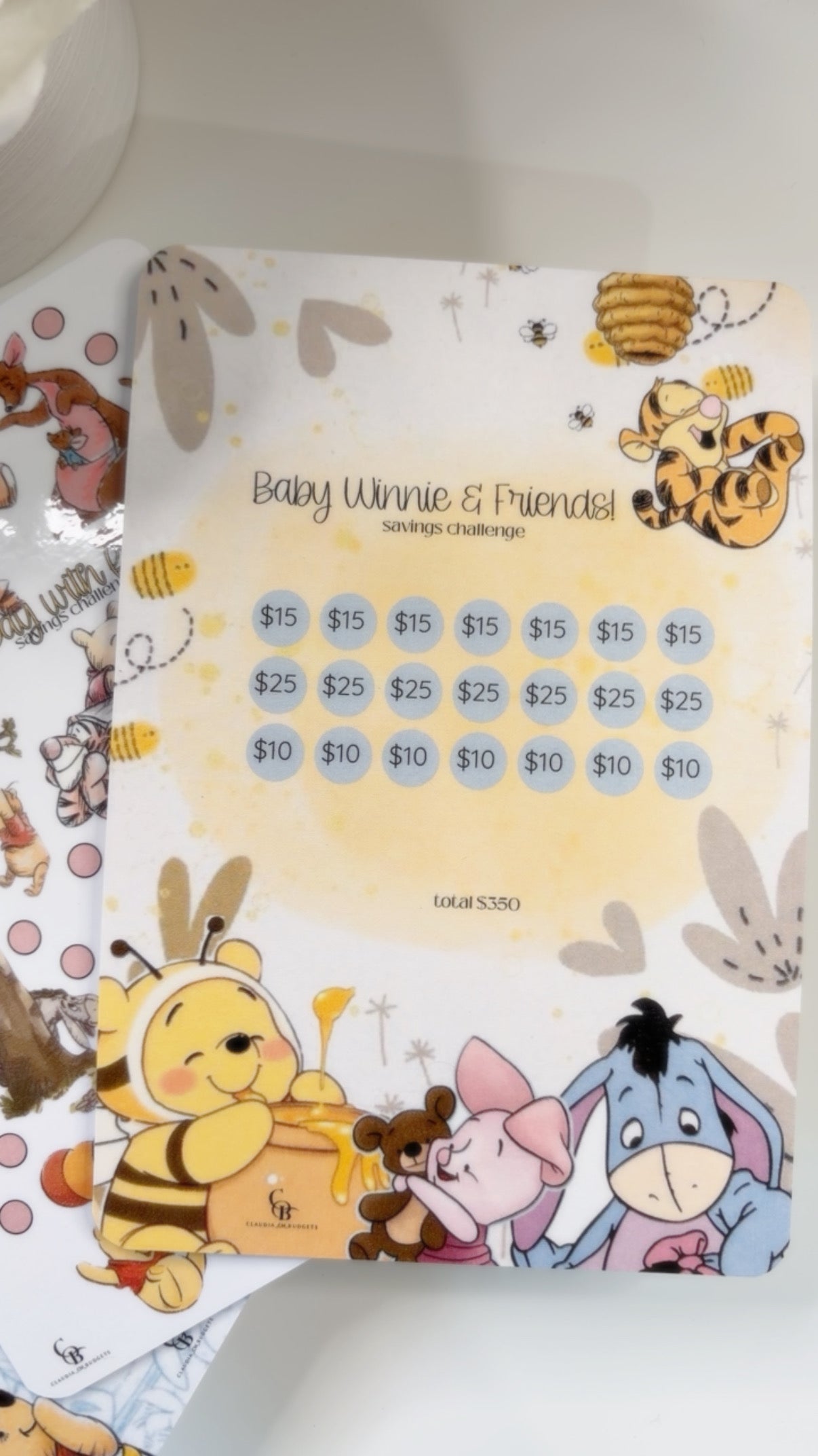 Winnie Pooh A5 Savings Challenges