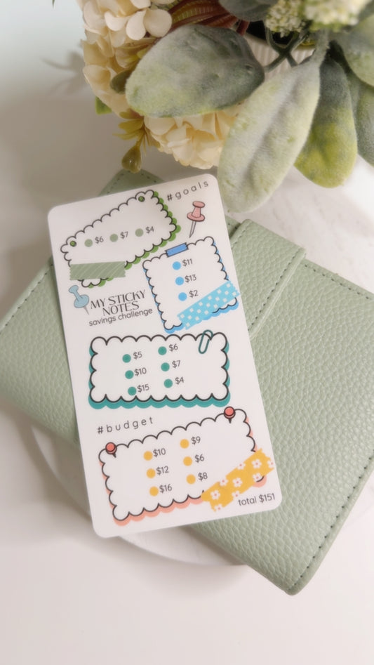 Sticky Notes $151 Savings Challenge