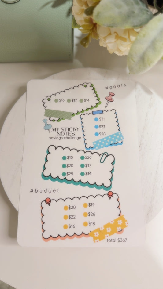 Sticky Notes $367 Savings Challenge