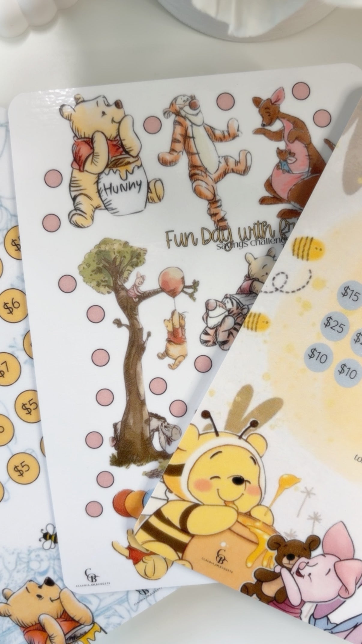 Winnie Pooh A5 Savings Challenges