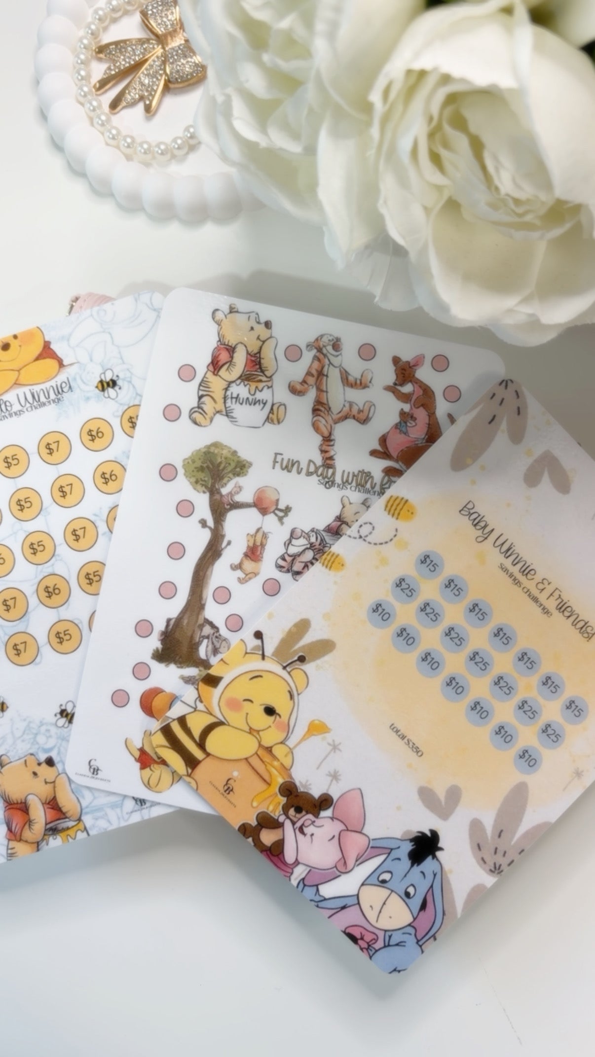 Winnie Pooh A5 Savings Challenges