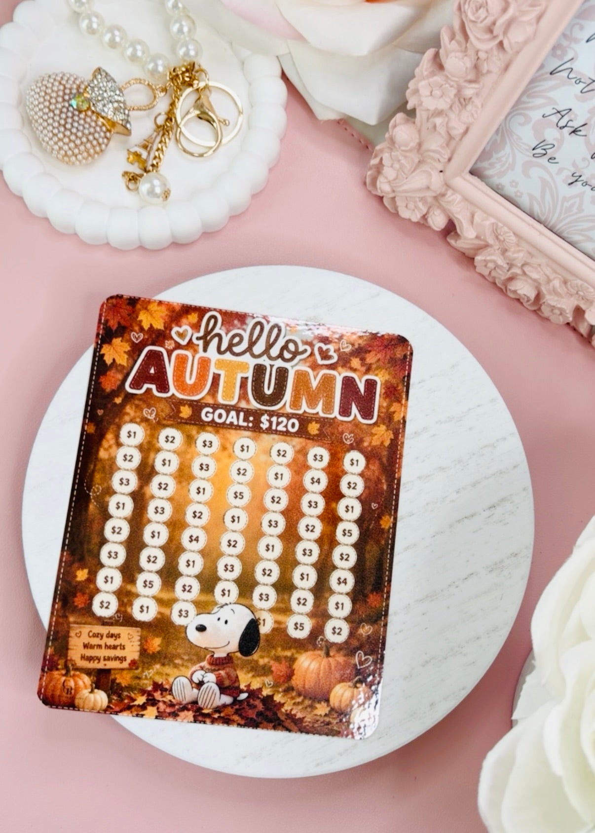 Hello Autumn Snoopy A5 Savings Challenge