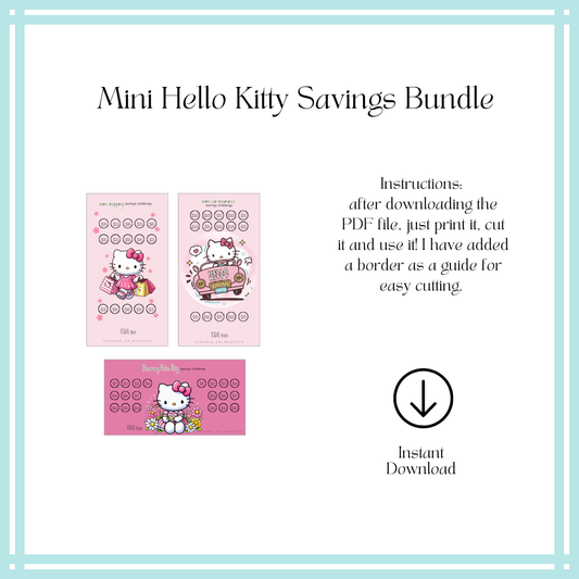 Mini Hello Kitty Savings Challenge Bundle (DIGITAL FILE)