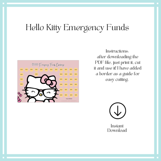 A5 Hello Kitty Emergency Funds (DIGITAL FILE)