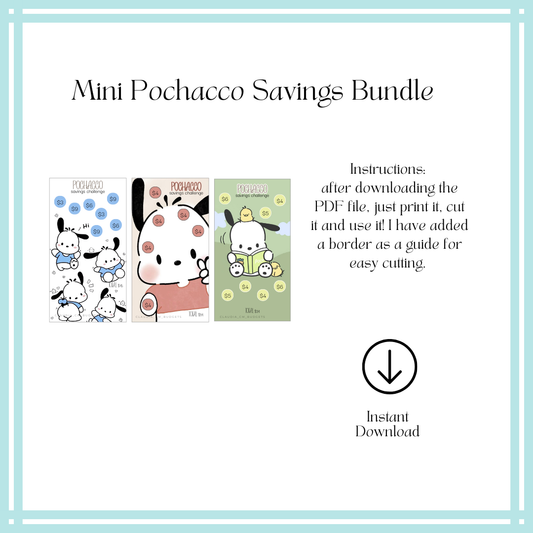Mini Pochacco Savings Challenge Bundle (DIGITAL FILE)